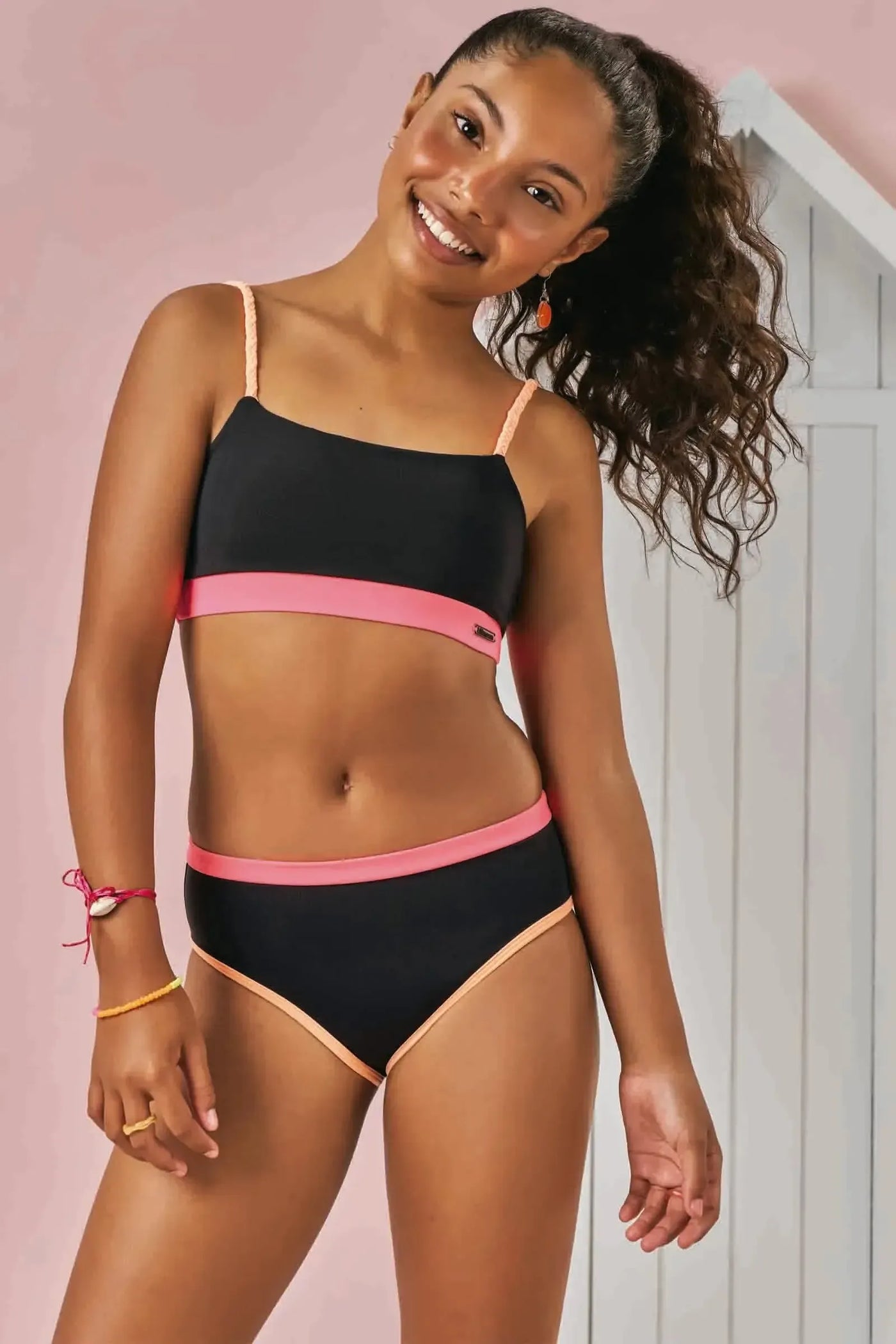 Conjunto de Biquíni com Top e Calcinha em Malha UV Dry 50+ 87841 Lilimoon Teen Menina
