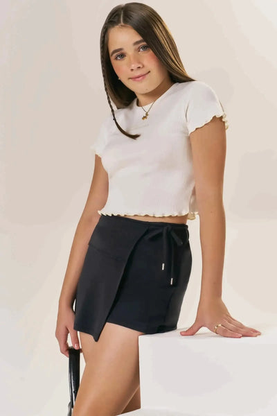 Blusa Cropped em Canelado Liz 88775 Lilimoon Teen Menina