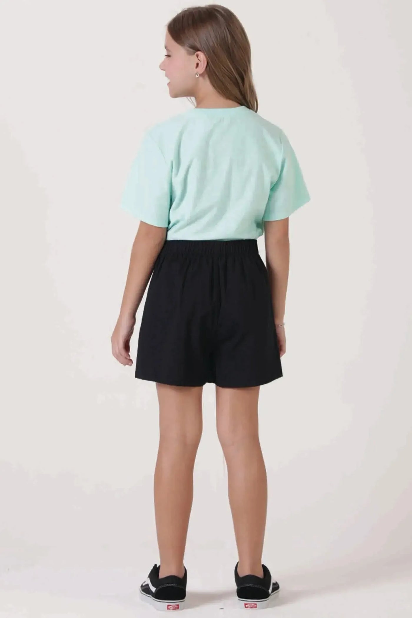 Conjunto de Blusa Boxy Over em Malha Flamê e Short Saia em Sarja com Elastano 88801 Lilimoon Teen Menina
