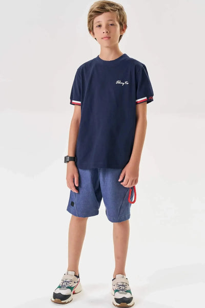 Bermuda em Cotton Jeans com Elastano 87060 Johnny Fox Teen Menino