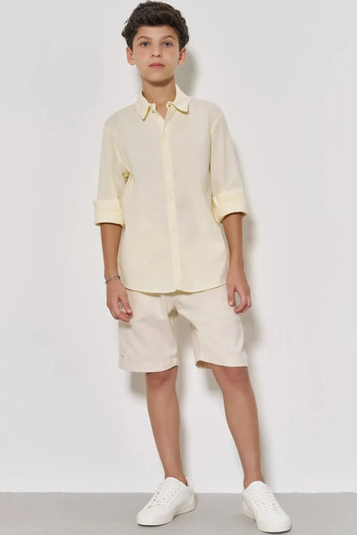 Bermuda em Linho Santorine com Elastano 86823 Johnny Fox Teen Menino