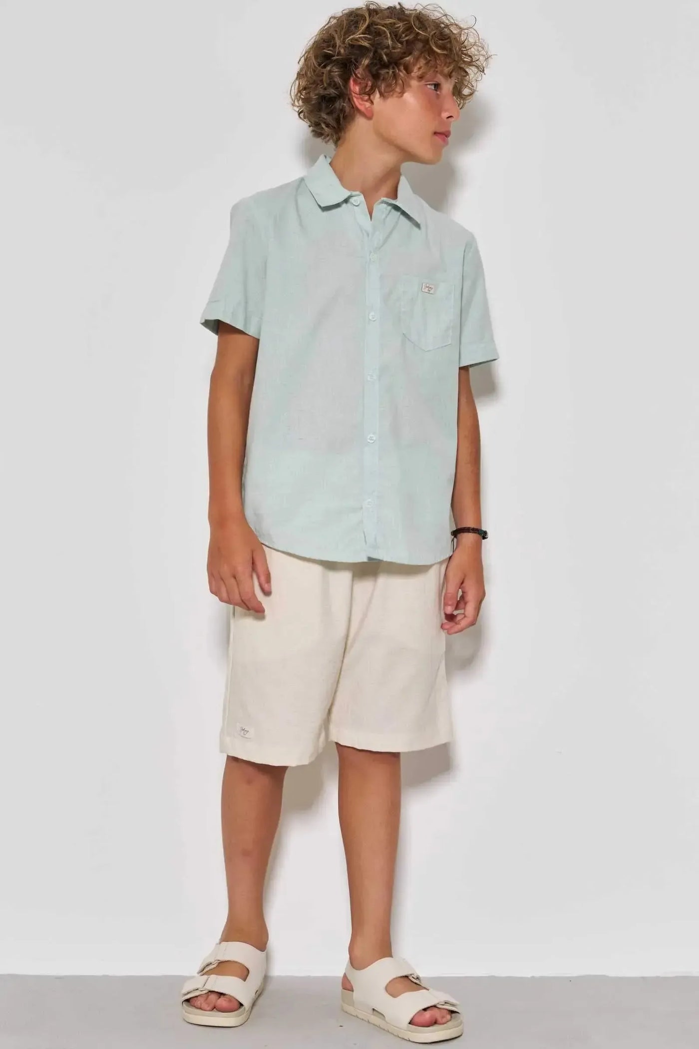 Bermuda em Linho Santorine com Elastano 86823 Johnny Fox Teen Menino