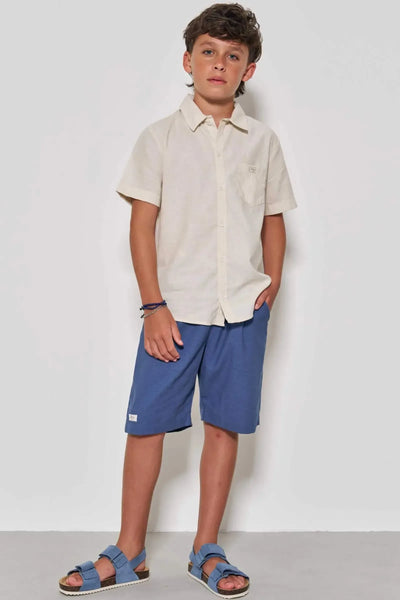 Bermuda em Linho Santorine com Elastano 86823 Johnny Fox Teen Menino