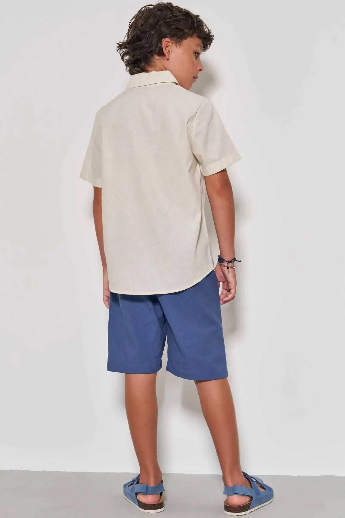 Bermuda em Linho Santorine com Elastano 86823 Johnny Fox Teen Menino