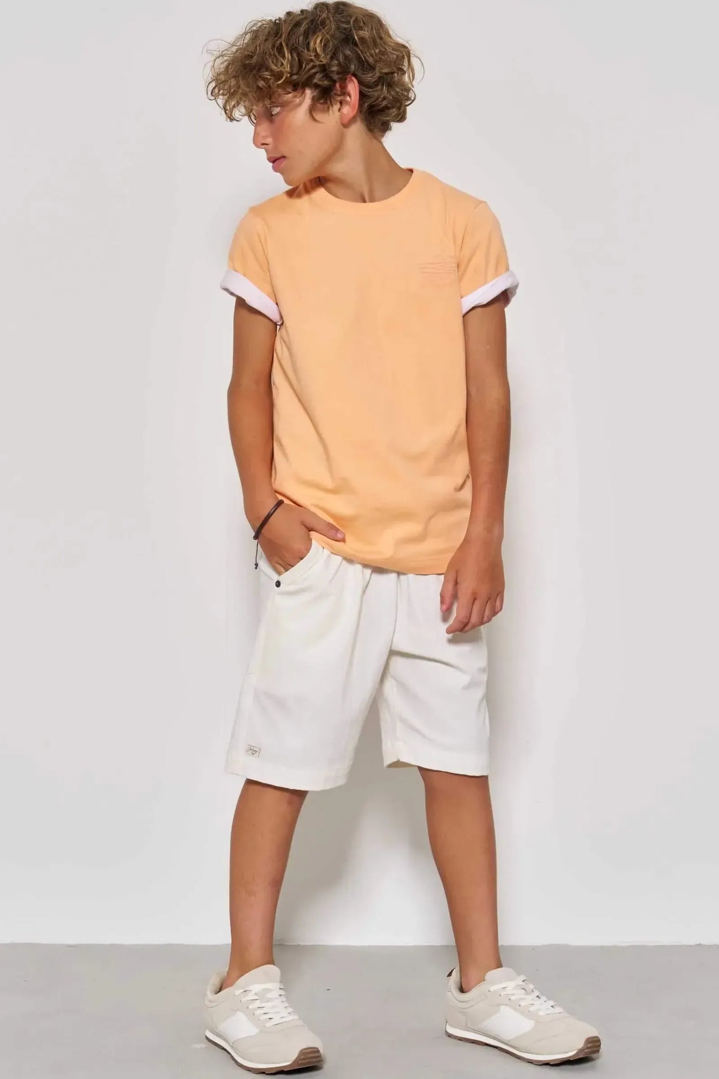 Bermuda em Sarja Girassol com Elastano 87059 Johnny Fox Teen Menino