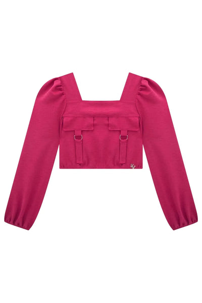 Blusa Cropped em Airflow 81268 Vic&Vicky Teen Menina