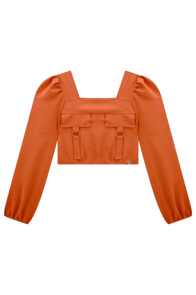 Blusa Cropped em Airflow 81268 Vic&Vicky Teen Menina