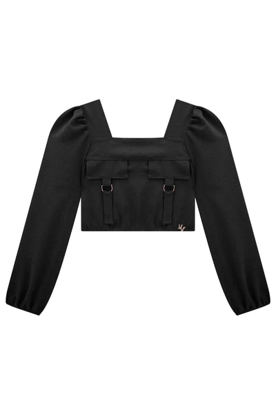 Blusa Cropped em Airflow 81268 Vic&Vicky Teen Menina