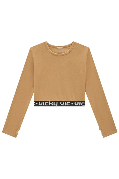 Blusa Cropped em Canelado Liz 79079 Vic&Vicky Teen Menina