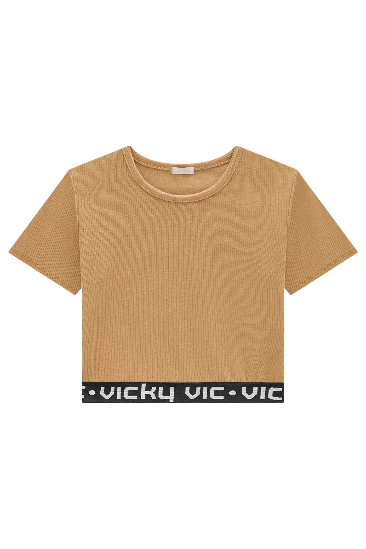 Blusa Cropped Teen Menina em Canelado Liz 81976 Vic&Vicky