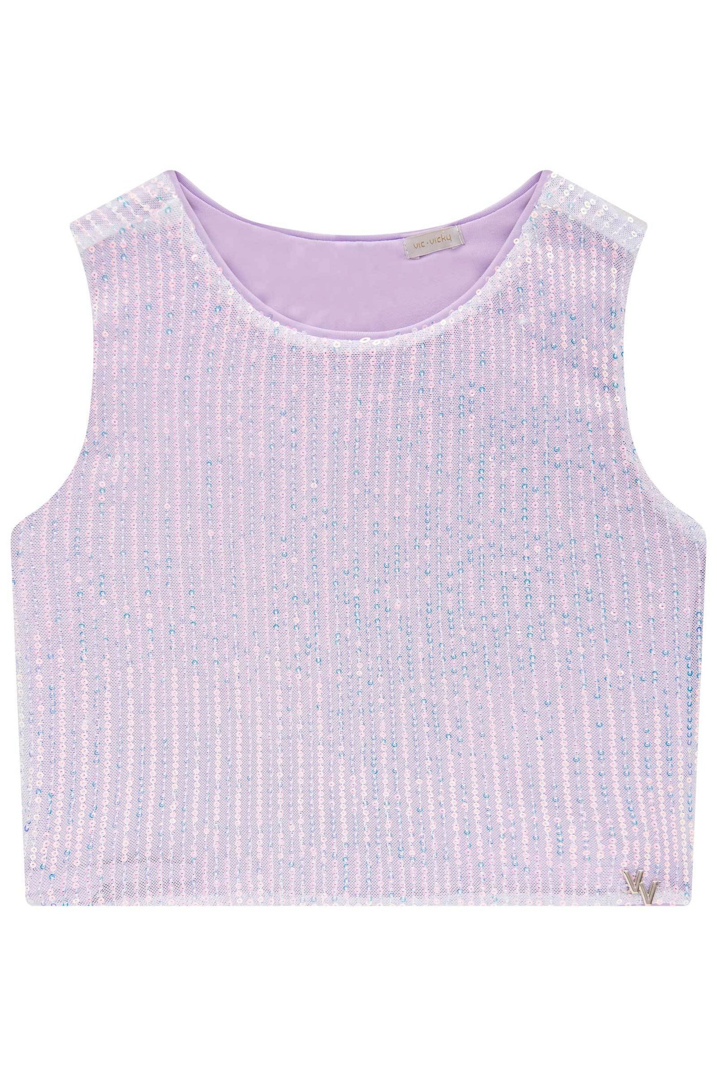 Blusa Cropped em Paetê 83265 Vic&Vicky Teen Menina