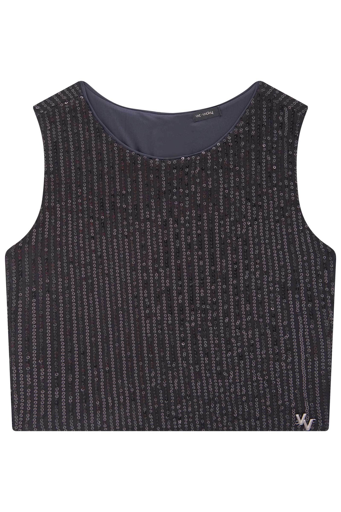 Blusa Cropped em Paetê 83265 Vic&Vicky Teen Menina