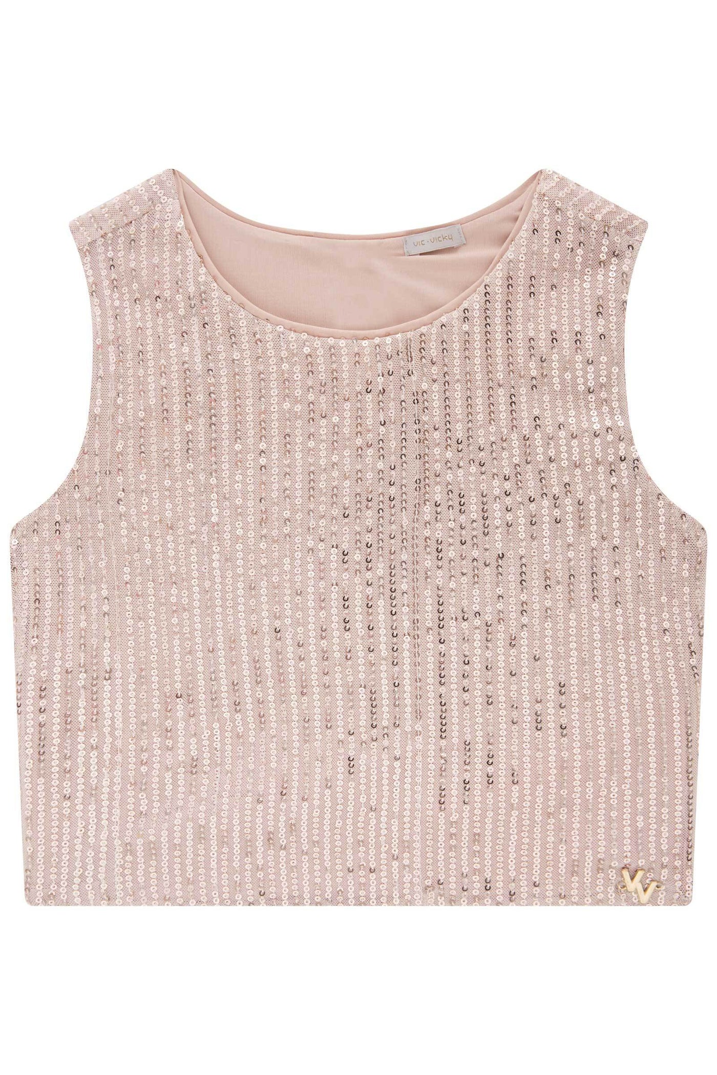 Blusa Cropped em Paetê 83265 Vic&Vicky Teen Menina