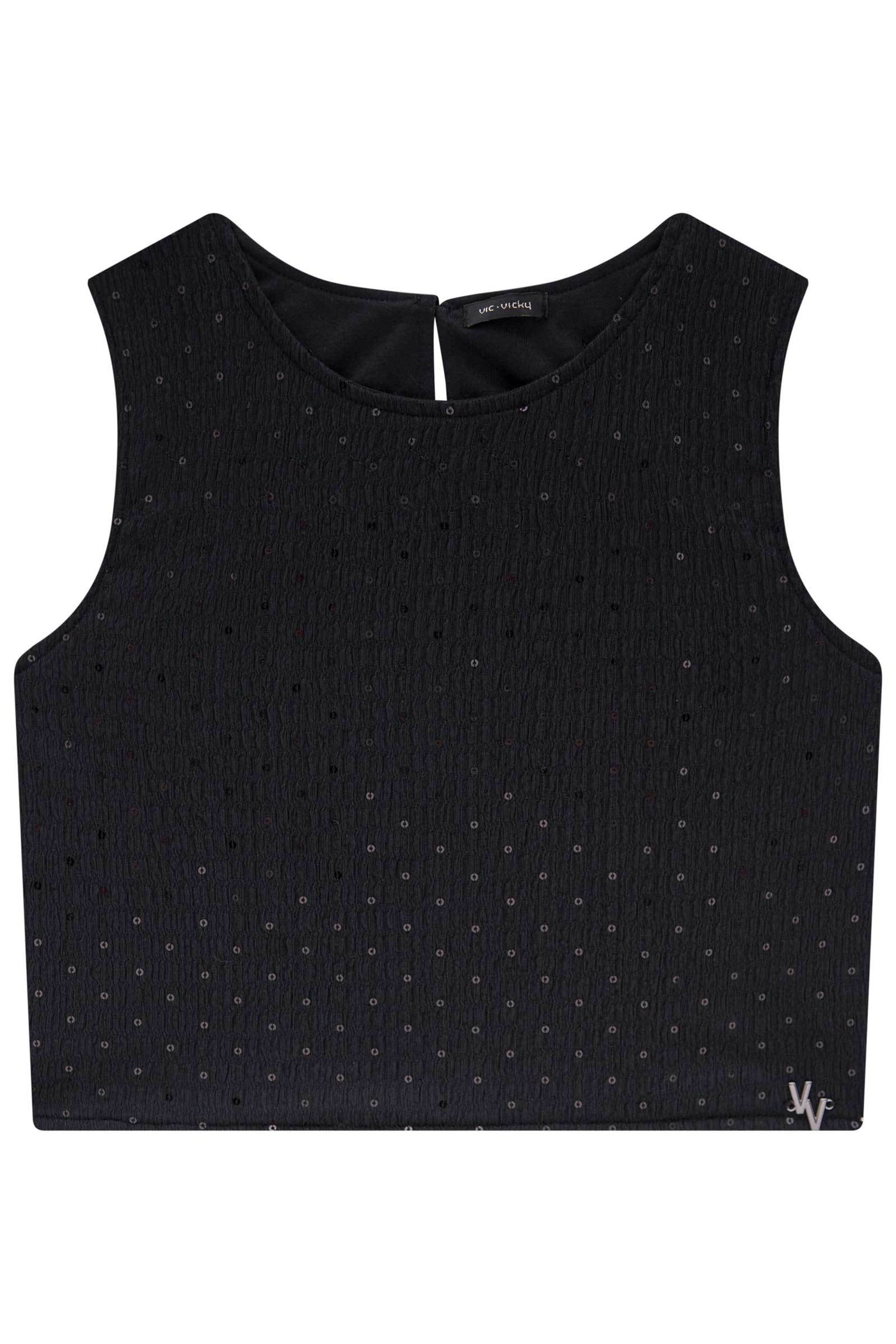 Blusa em Anarruga Bordada Paetê 83894 Vic&Vicky Teen Menina