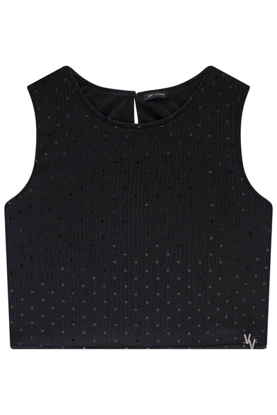 Blusa em Anarruga Bordada Paetê 83894 Vic&Vicky Teen Menina