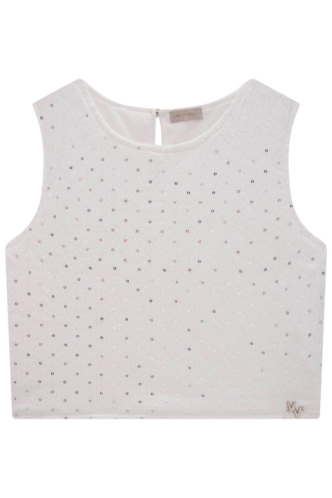 Blusa em Anarruga Bordada Paetê 83894 Vic&Vicky Teen Menina