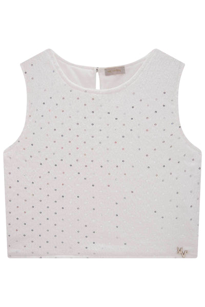 Blusa em Anarruga Bordada Paetê 83894 Vic&Vicky Teen Menina