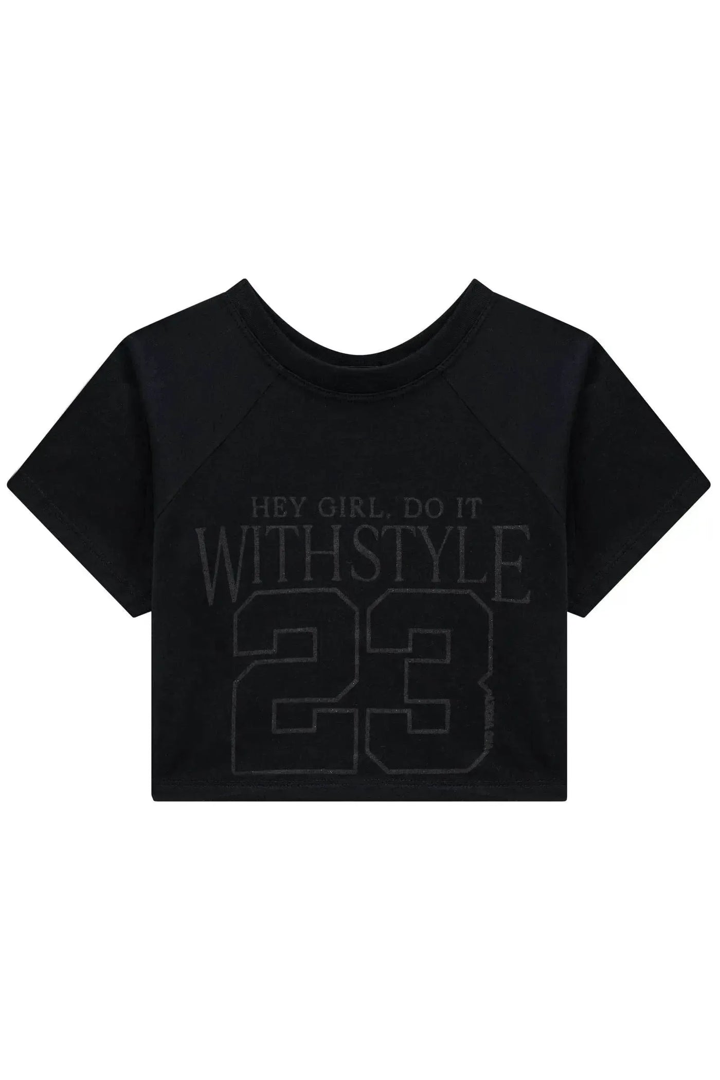 Blusa Raglan Cropped em Meia Malha 87111 Vic&Vicky Teen Menina