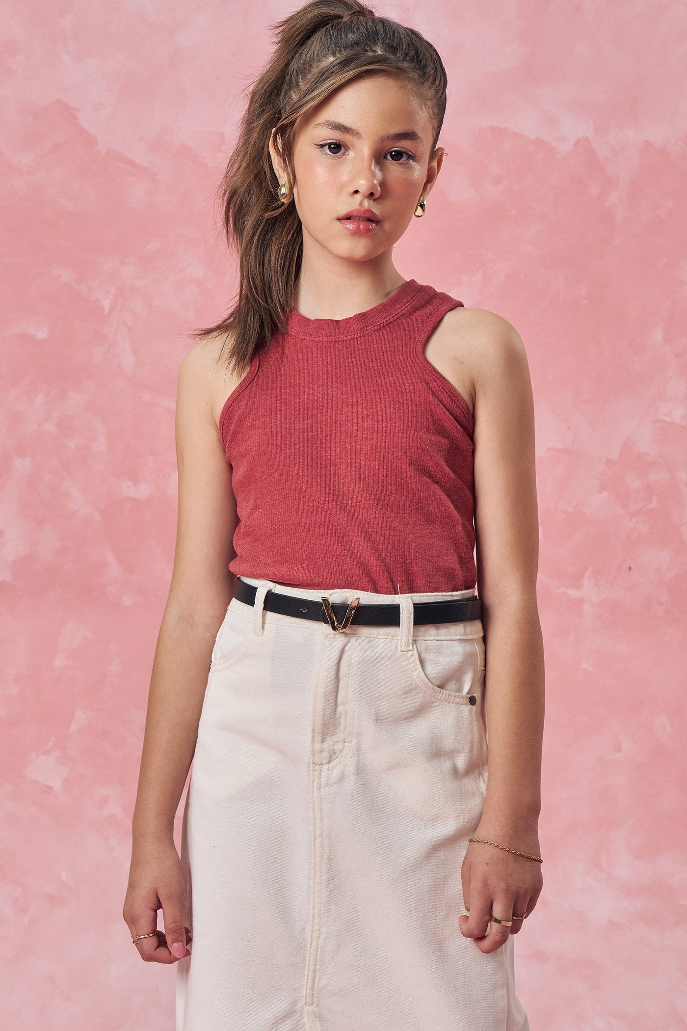 Blusa Regata Boxy em Canelado Liz 82809 Vic&Vicky Teen Menina