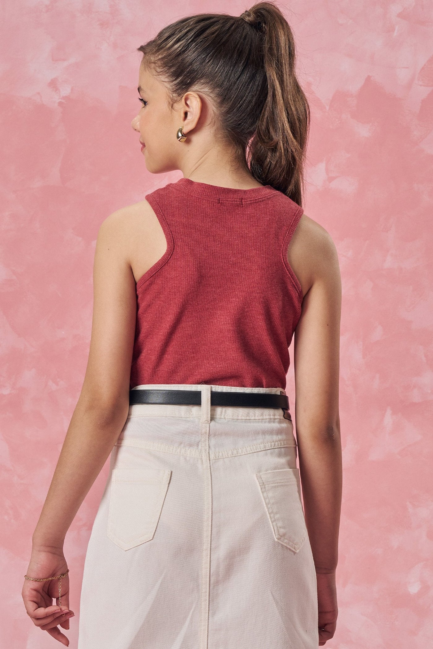 Blusa Regata Boxy em Canelado Liz 82809 Vic&Vicky Teen Menina