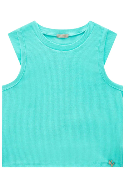 Blusa Regata Boxy em Canelado Liz 86904 Vic&Vicky Teen Menina