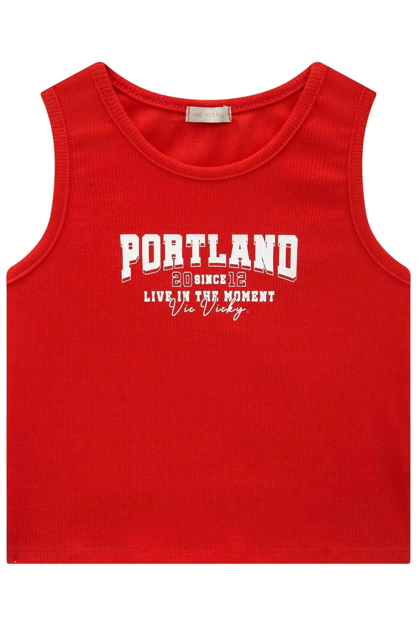 Blusa Regata Boxy em Canelado Liz 87522 Vic&Vicky Teen Menina