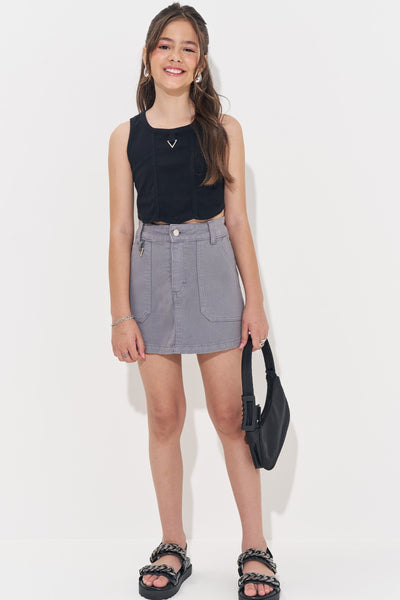 Blusa Regata Cropped em Canelado Liz 82849 Vic&Vicky Teen Menina