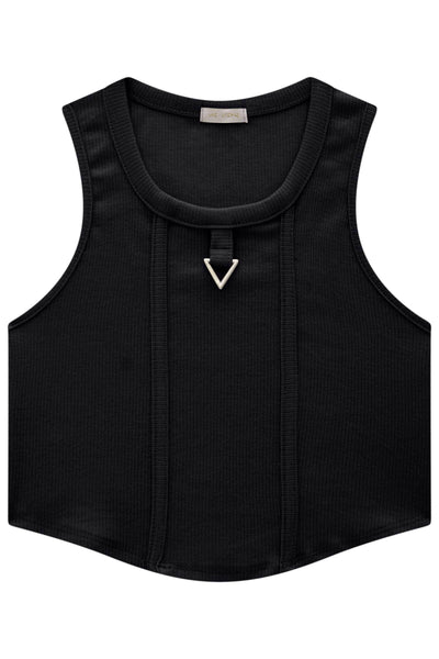 Blusa Regata Cropped em Canelado Liz 82849 Vic&Vicky Teen Menina