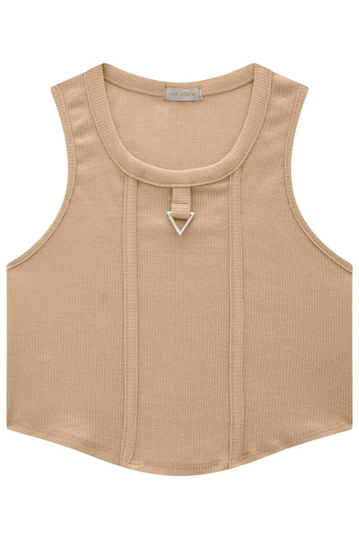 Blusa Regata Cropped em Canelado Liz 82849 Vic&Vicky Teen Menina