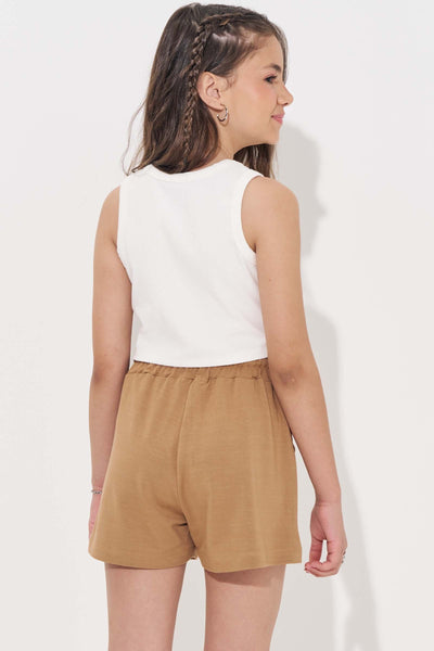 Blusa Regata Top Cropped em Canelado Liz 83529 Vic&Vicky Teen Menina