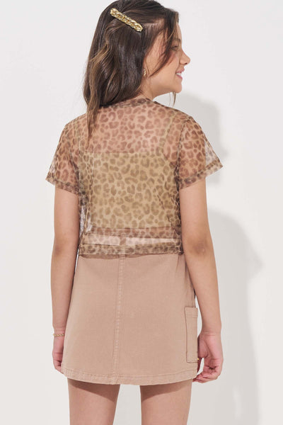 Blusa Sobreposição em Tule e Top em Canelado Liz 84980 Vic&Vicky Teen Menina