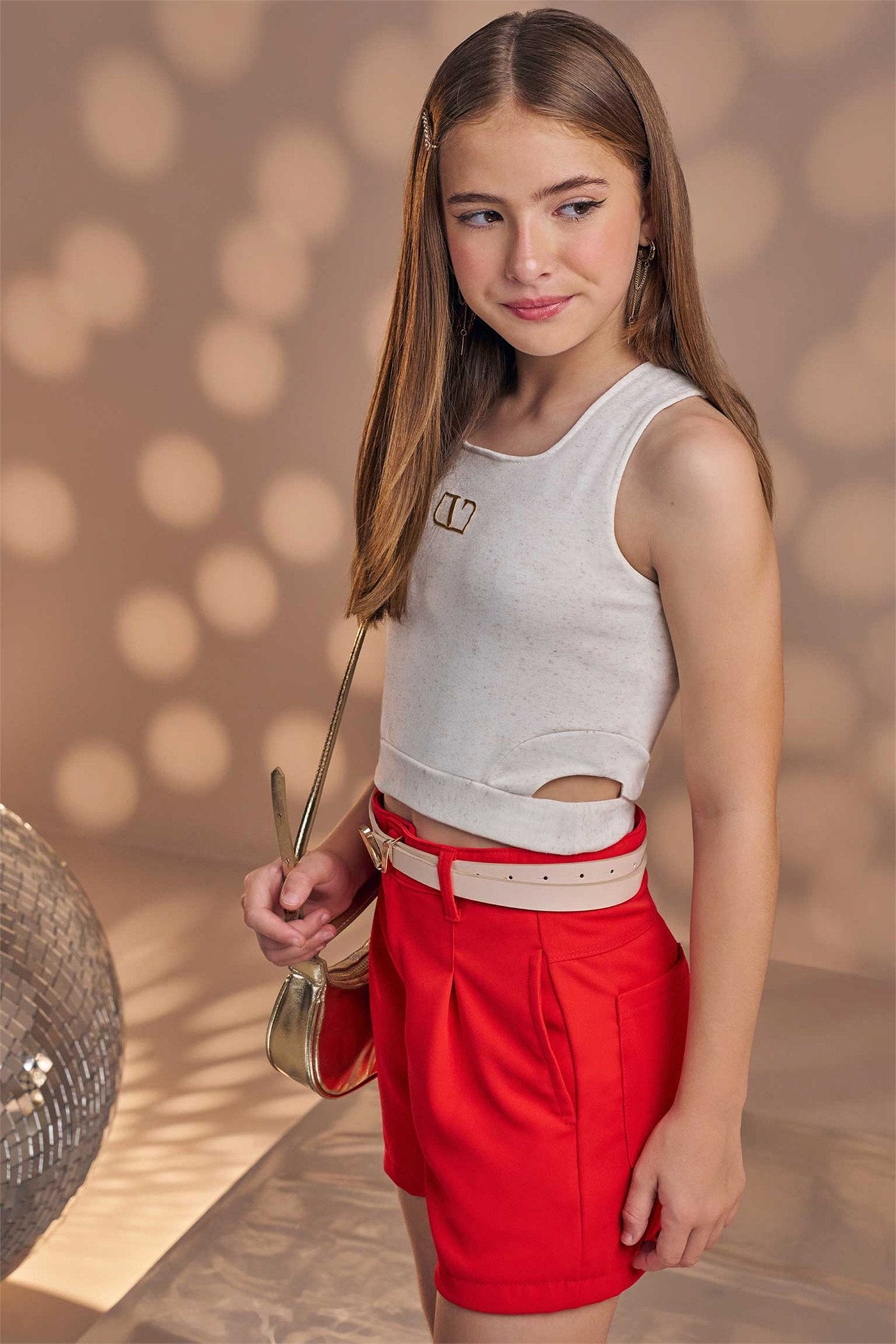 Blusa Top Cropped em Molevisco 83477 Vic&Vicky Teen Menina