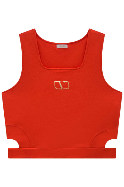 Blusa Top Cropped em Molevisco 83477 Vic&Vicky Teen Menina