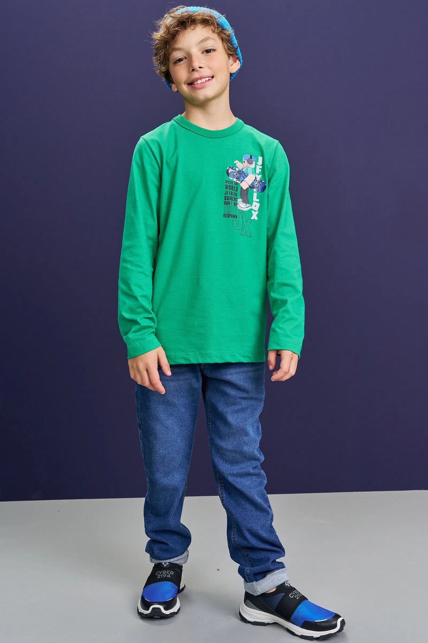 Calça Comfy em Jeans Street com Elastano 80244 Johnny Fox Teen Menino