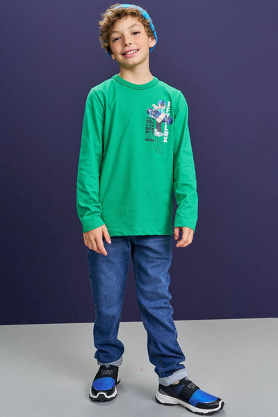 Calça Comfy em Jeans Street com Elastano 80244 Johnny Fox Teen Menino