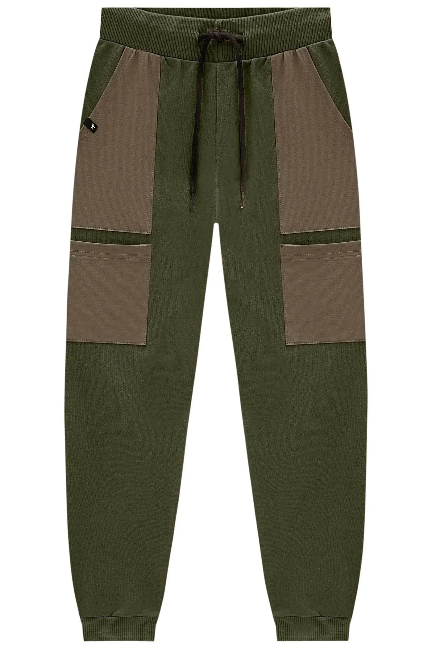 Calça Jogger em Moletom sem Pelúcia com Detalhe em Nylon com Elastano 81088 Johnny Fox Teen Menino