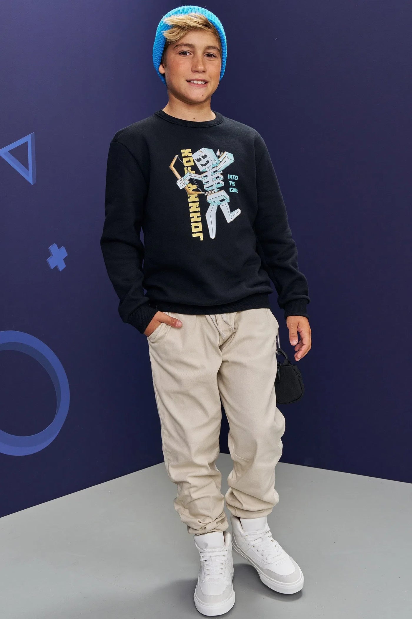 Calça Jogger em Sarja Ônix com Elastano 80545 Johnny Fox Teen Menino