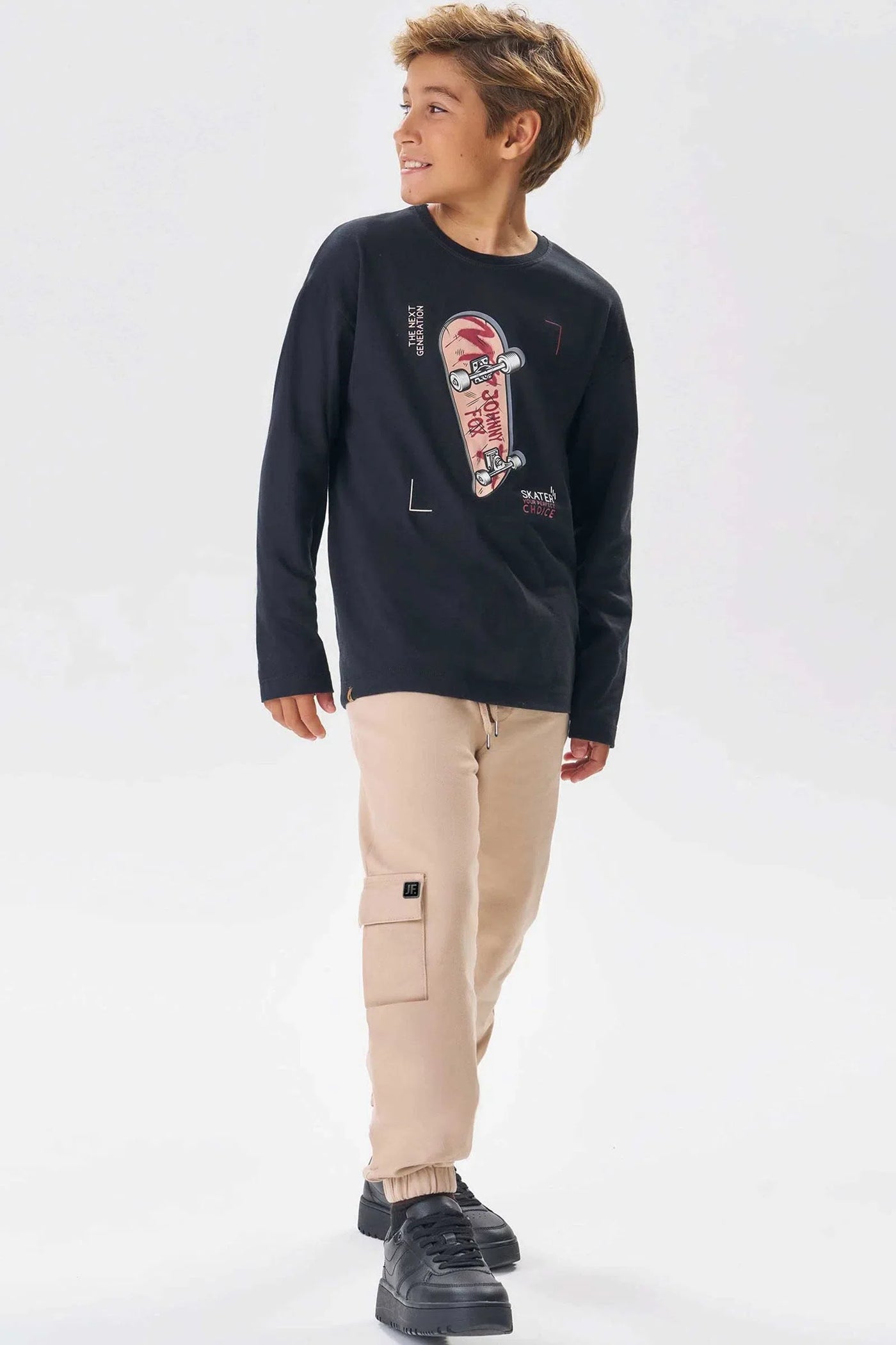 Calça Jogger em Sarja Soft 80520 Johnny Fox Teen Menino