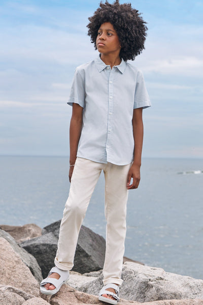 Calça Reta em Linho Santorine com Elastano 83802 Johnny Fox Teen Menino