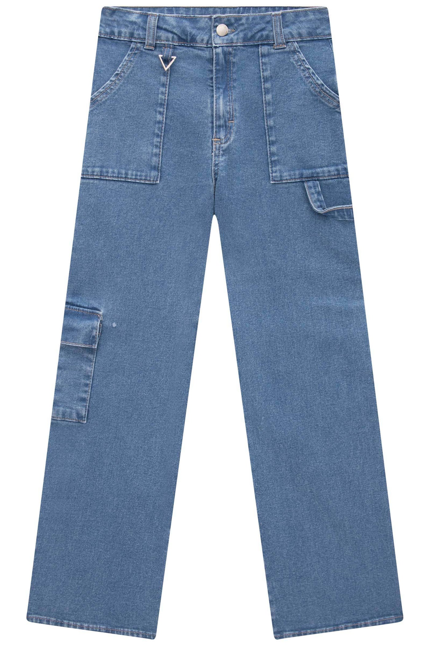Calça Wide Leg Cargo em Jeans com Elastano 83548 Vic&Vicky Teen Menina