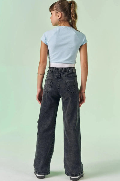 Calça Wide Leg em Jeans com Elastano 87510 Vic&Vicky Teen Menina