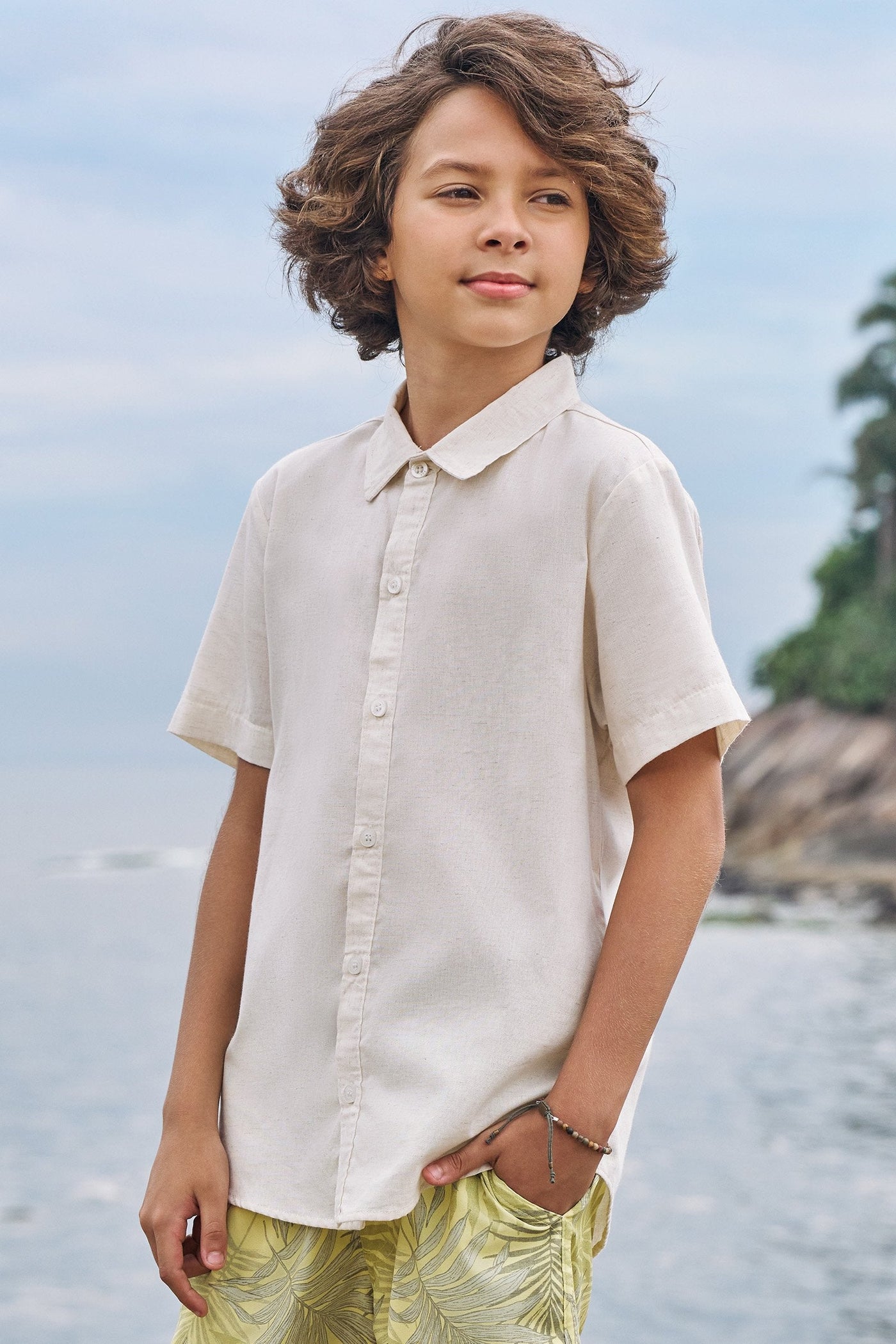 Camisa em Linho Deluxe 83584 Johnny Fox Teen Menino