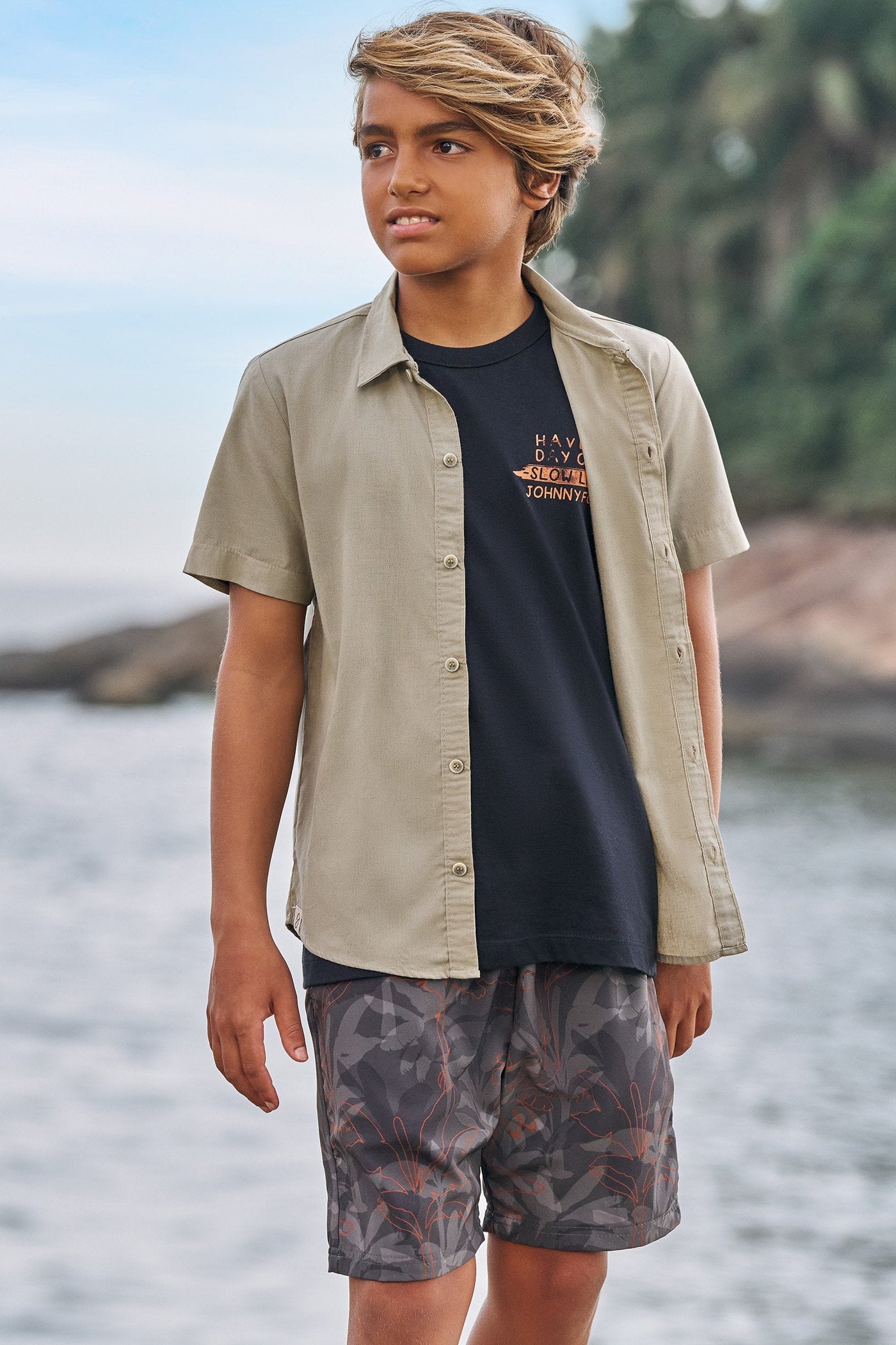 Camisa em Linho Deluxe 83584 Johnny Fox Teen Menino