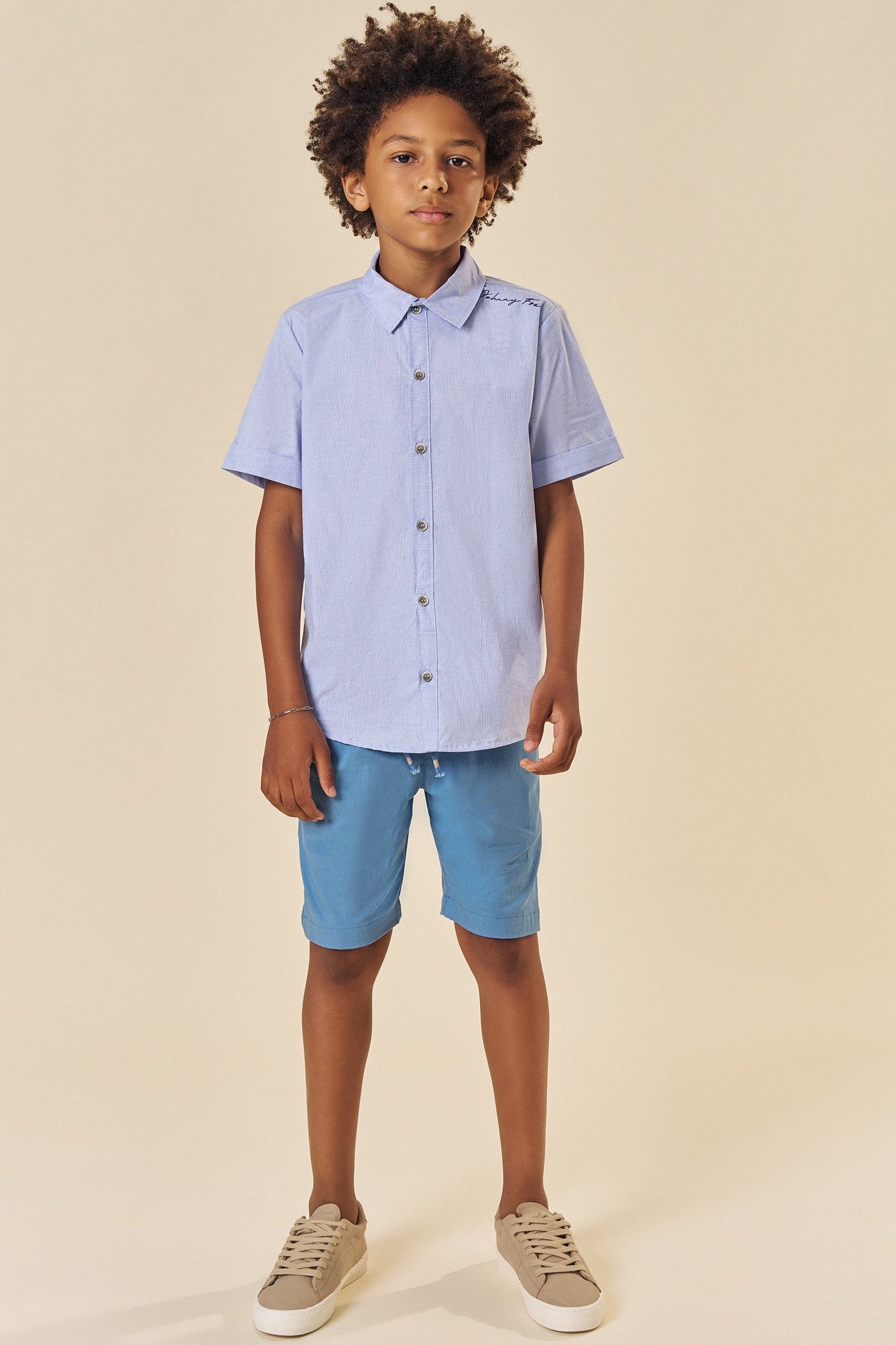 Camisa em Tricoline com Elastano 83582 Johnny Fox Teen Menino