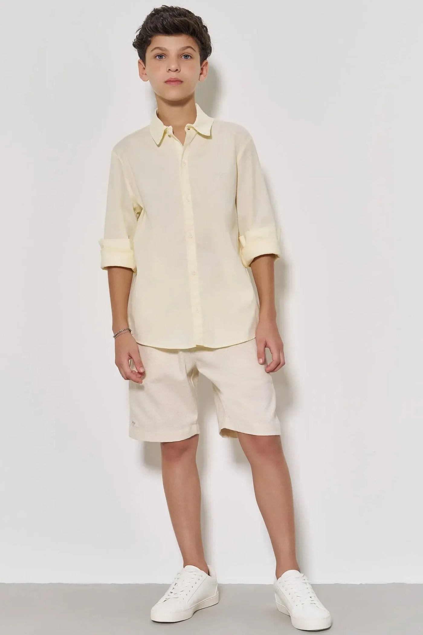 Camisa em Tricoline Mônaco com Elastano 86839 Johnny Fox Teen Menino