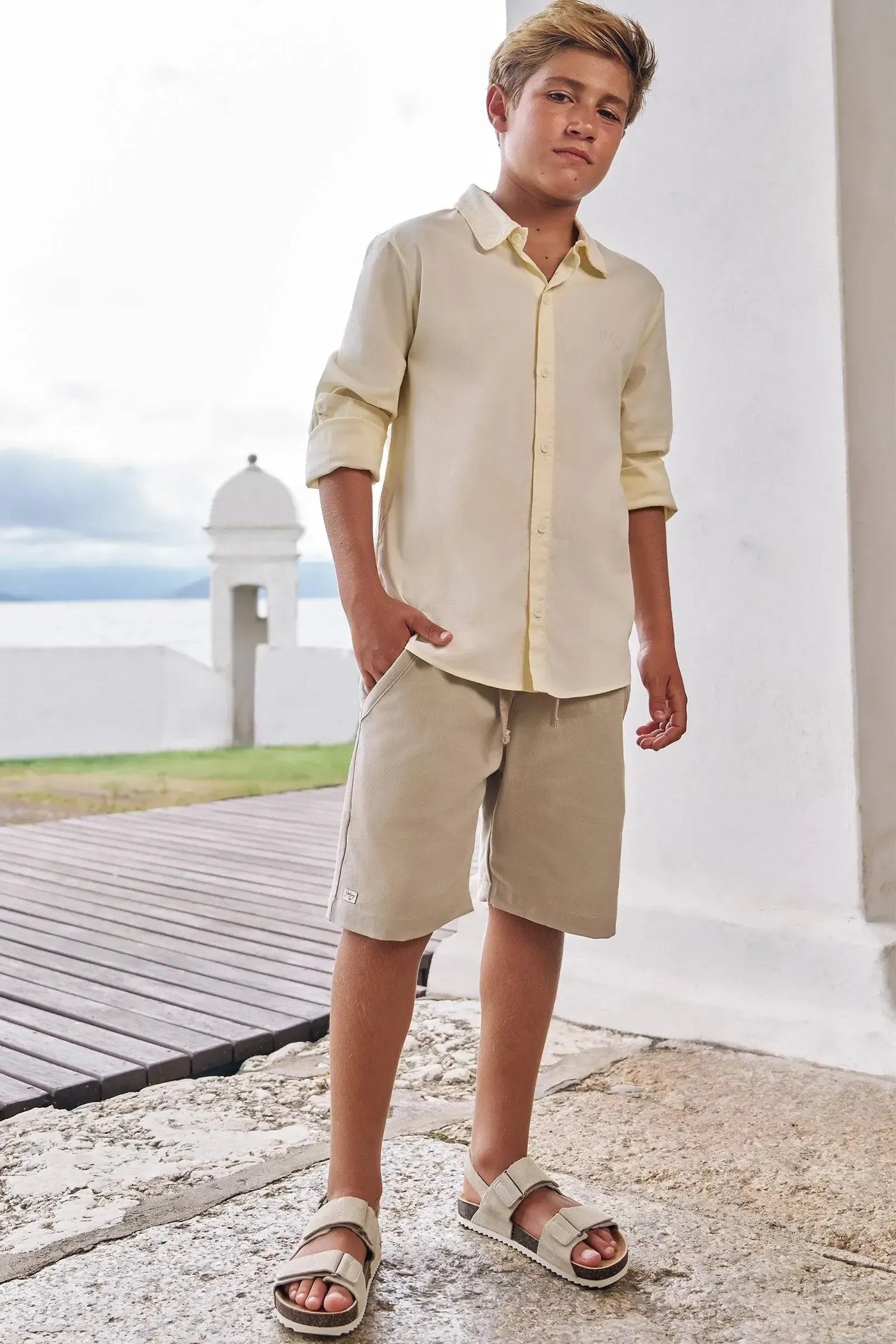 Camisa em Tricoline Mônaco com Elastano 86839 Johnny Fox Teen Menino