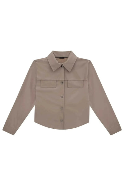 Camisa Overshirt Boxy em Couro Sintético 80201 Vic&Vicky Teen Menina