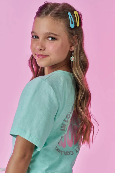 Camiseta Boxy Over em Malha Flamê 86892 Vic&Vicky Teen Menina