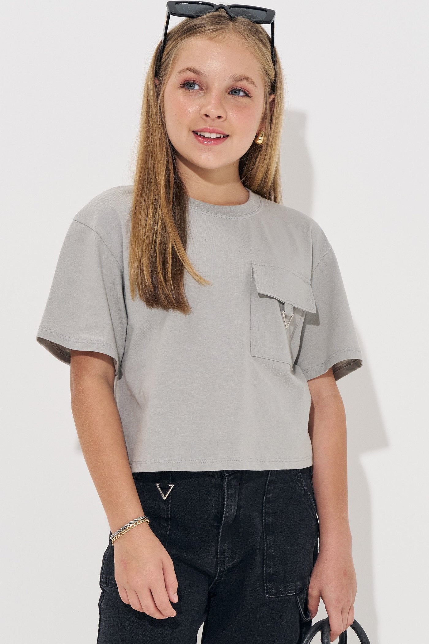 Camiseta Boxy Over em Meia Malha 82847 Vic&Vicky Teen Menina