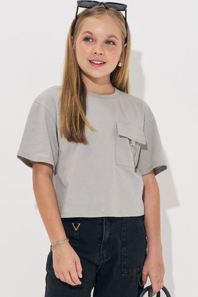 Camiseta Boxy Over em Meia Malha 82847 Vic&Vicky Teen Menina